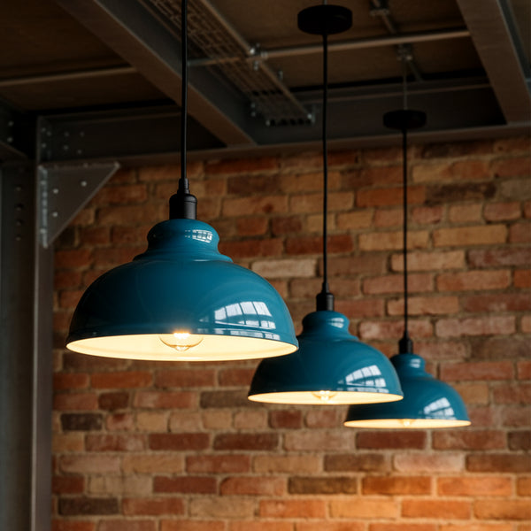 2 Set Pendant Light Metal ~6527 – Cyan Blau