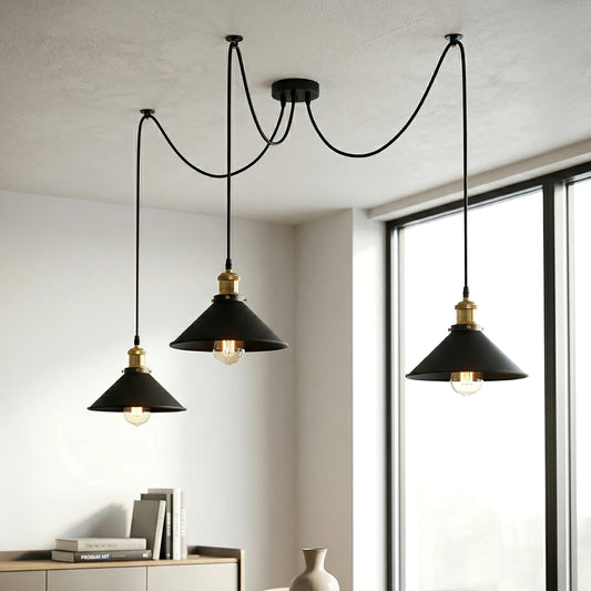 3 Fluming Spider Pendant Light E27 Metal ~6175