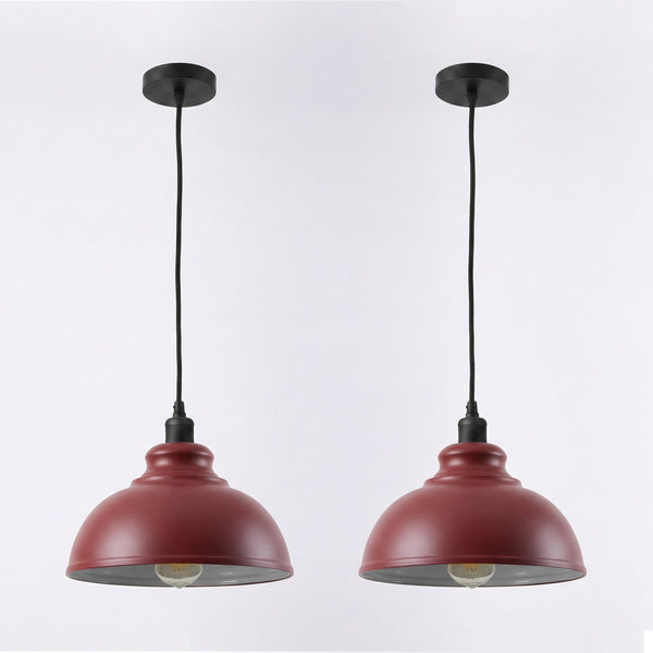 2 Set Pendant Light Metal ~6527 – Burgundy