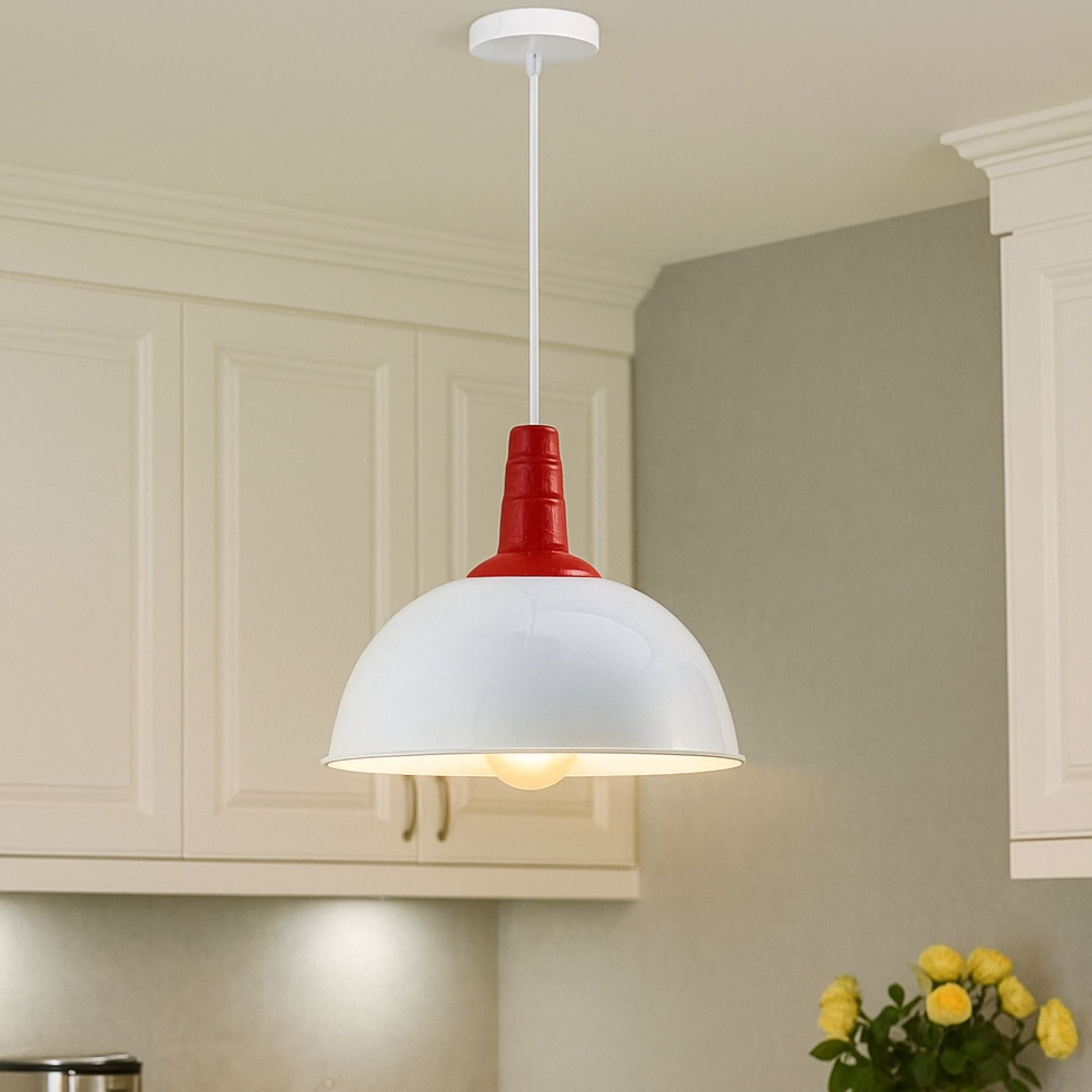 pendant light hanging in a kitchen