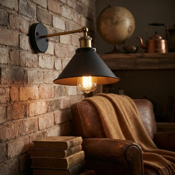 Zwarte wandlampen moderne wandlamp met kap ~2117 – Type 1 / Ja