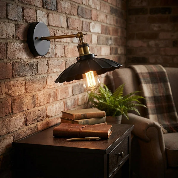 Zwarte wandlampen moderne wandlamp met kap ~2117 – Type 2 / Ja