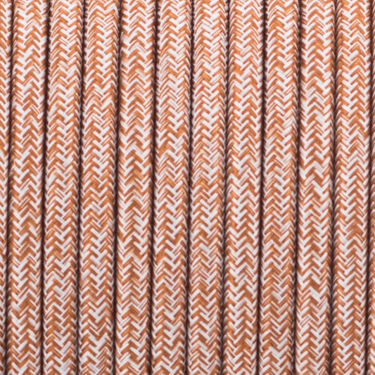 2-aderige ronde vintage gevlochten stof bruin multi tweed kleur kabel flex 0,75 mm~4894