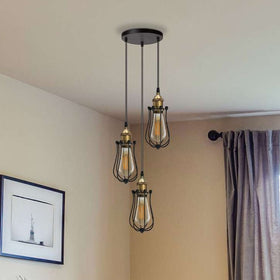 3-lichts lamp beschermkooi cluster hanglampen~ 5168