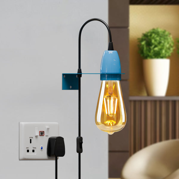 2M PVC Flexkabel Kit Plug-n Hanglamp, E27 VK~ 5696 – Blauw / Nee