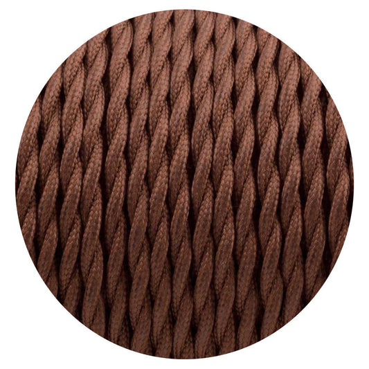 1m/3m/5m/10m 3-aderige gedraaide bruine 0,75mm stoffen kabel~3192