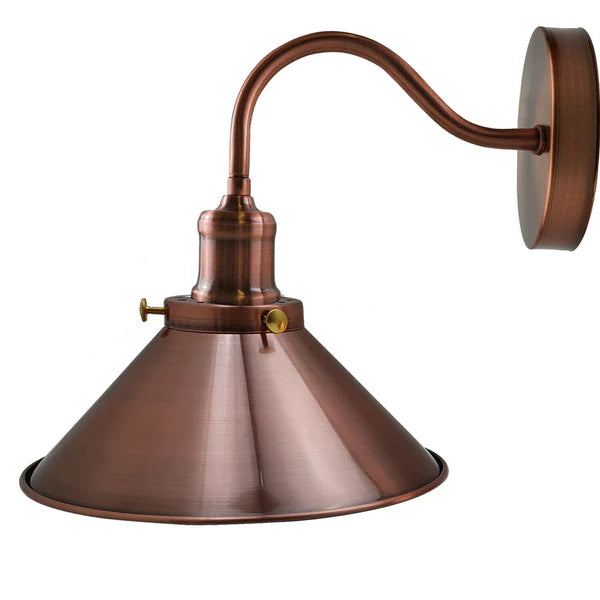 Industriële zwanenhals wandlamp vintage wandlamp ~1196 – Koper / Zonder lamp