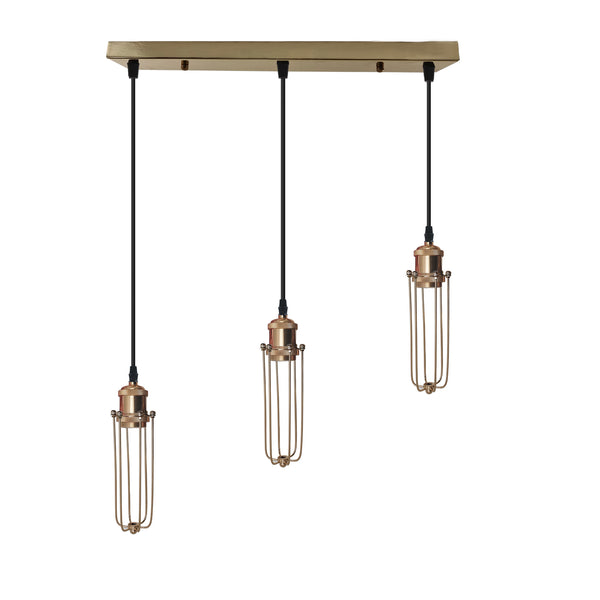 Cage hanglamp met lange buiscluster ~5144 – Nee / Frans goud