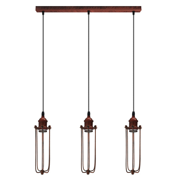Cage hanglamp met lange buiscluster ~5144 – Nee / Rustiek Rood