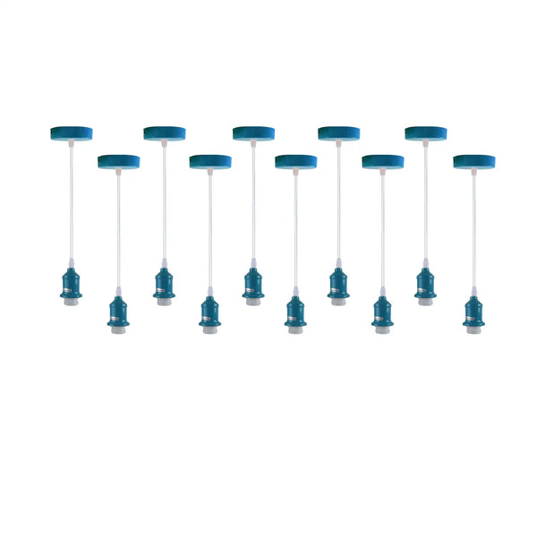 Cyaanblauwe hanglampfitting E27 hanglamp ~5967 – 10 stuks / Nee