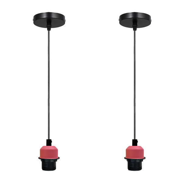 Vintage hanglamp met lamphouder en plafondlamp E27 fitting ~5760 – 2-pack / Nee