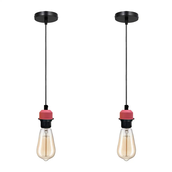 Vintage hanglamp met lamphouder en plafondlamp E27 fitting ~5760 – 2-pack / Ja