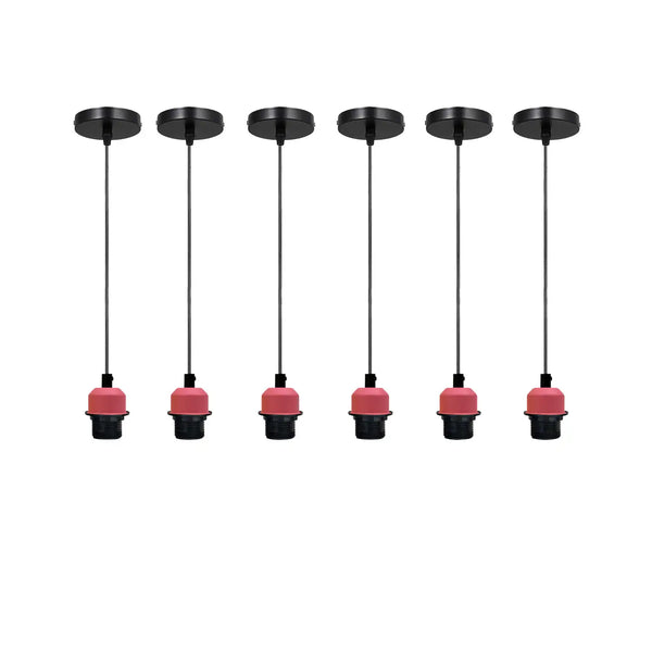 Vintage hanglamp met lamphouder en plafondlamp E27 fitting ~5760 – 6-pack / Nee