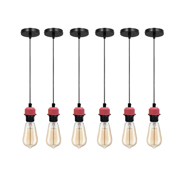 Vintage hanglamp met lamphouder en plafondlamp E27 fitting ~5760 – 6-pack / Ja