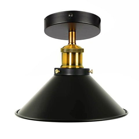 Zwarte en gouden plafondlamp met inbouwkap~2144