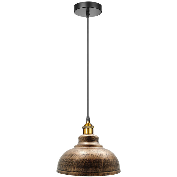 Industriële koepelvormige hanglamp - E27-fitting ~5298 – Geborsteld koper / Nee