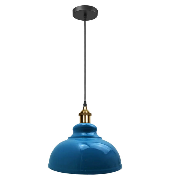 Industriële koepelvormige hanglamp - E27-fitting ~5298 – cyaanblauw / Nee