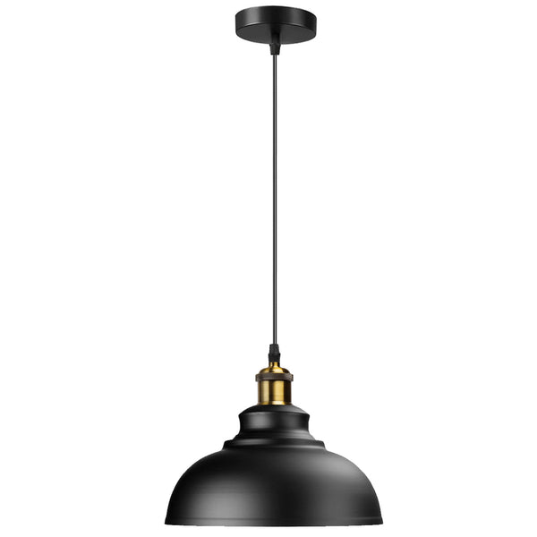 Industriële koepelvormige hanglamp - E27-fitting ~5298 – Zwart / Nee