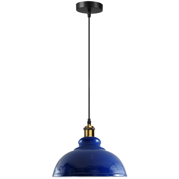 Industriële koepelvormige hanglamp - E27-fitting ~5298 – Marineblauw / Nee