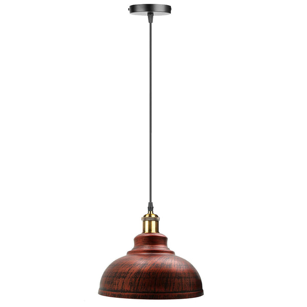 Industriële koepelvormige hanglamp - E27-fitting ~5298 – Rustiek Rood / Nee