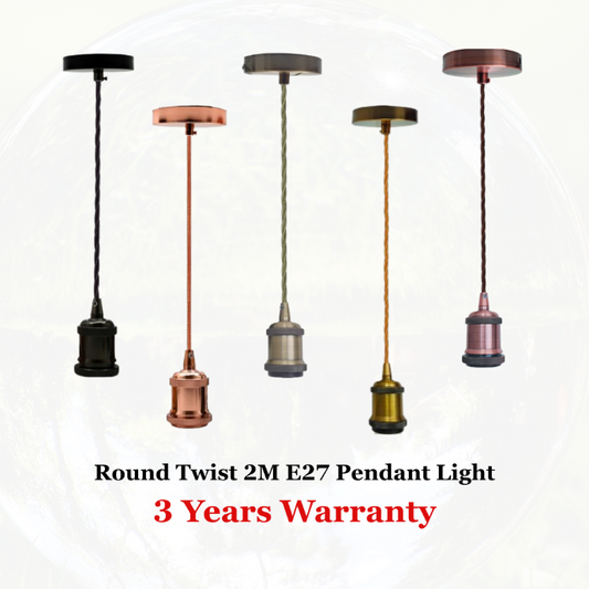 2m stoffen flexkabel plug-in hanglampset met E27-fitting~5590