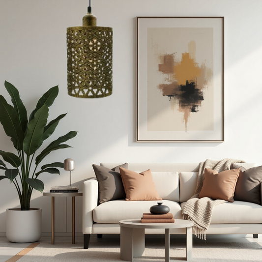 Moderne hanglamp in geborsteld zilver | Geometrisch ontwerp ~5973