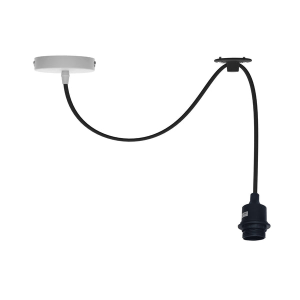 Enkele plafondhanglamp Swag hanglamp ~5340 – Zwart / Zonder lamp