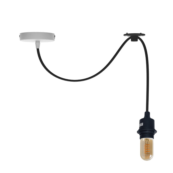 Enkele plafondhanglamp Swag hanglamp ~5340 – Zwart / Met lamp