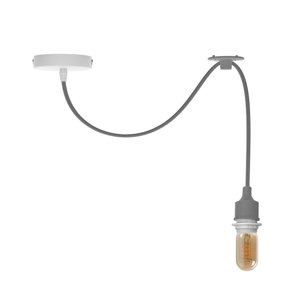 Enkele plafondhanglamp Swag hanglamp ~5340 – Grijs / Met lamp