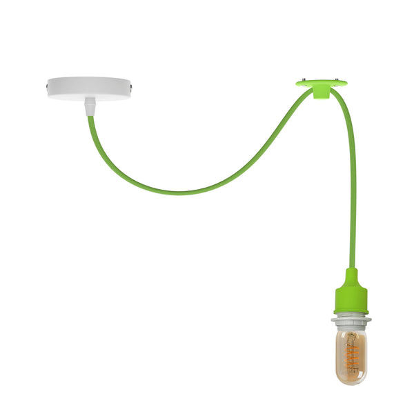 Enkele plafondhanglamp Swag hanglamp ~5340 – Lichtgroen / Met lamp