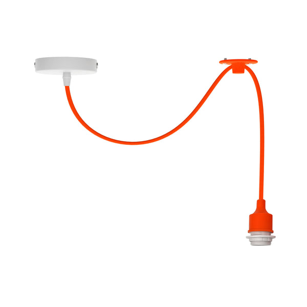 Enkele plafondhanglamp Swag hanglamp ~5340 – Oranje / Zonder lamp