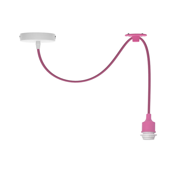 Enkele plafondhanglamp Swag hanglamp ~5340 – Roze / Zonder lamp