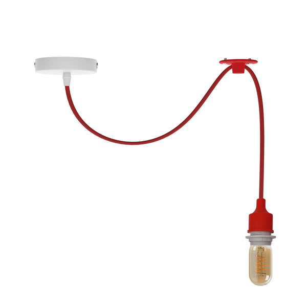 Enkele plafondhanglamp Swag hanglamp ~5340 – Rood / Met lamp
