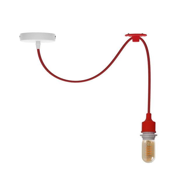 Vintage industriële Spider plafondlamp kroonluchter hanglamp ~ 5773  – Rood / Ja