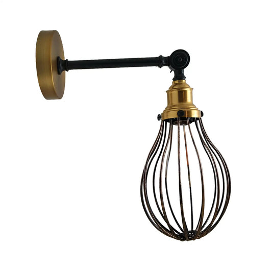 Wandlamp van geborsteld koper, metalen grote vaasvormige kap, wandlamp voor binnenverlichting~3480