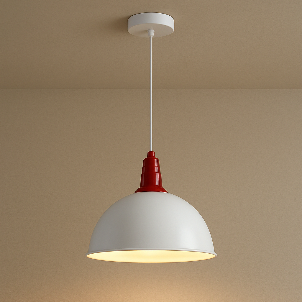 Pendant light with white shade 