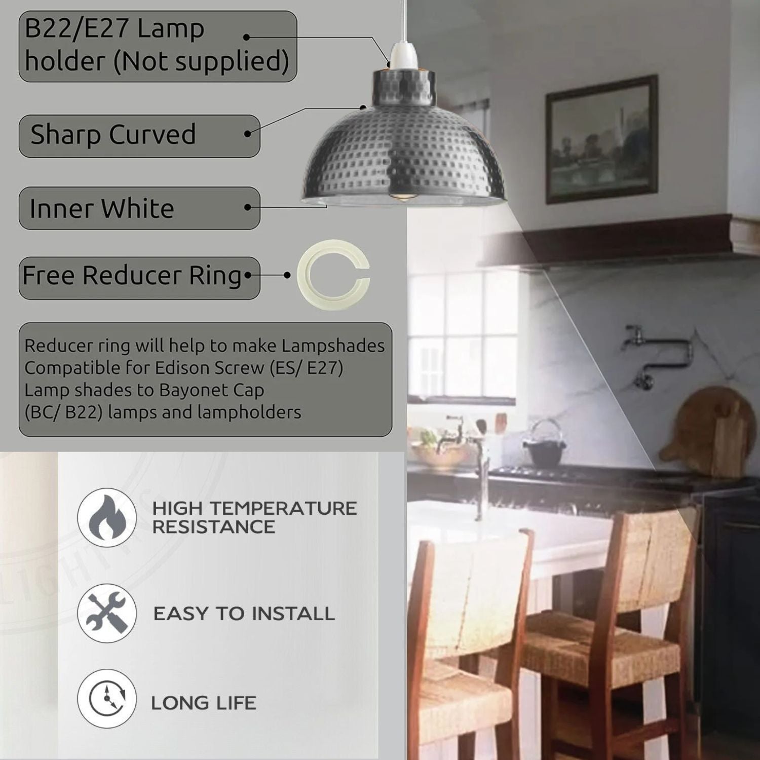 Vintage ceiling light shade in hallway