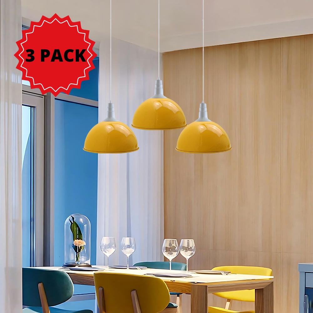 Adjustable Pendant Lights | 3 Pack | Yellow | UK