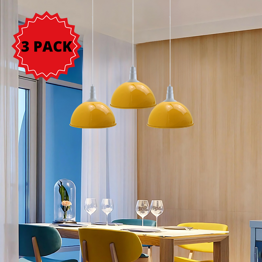 Adjustable Pendant Lights | 3 Pack | Yellow | UK