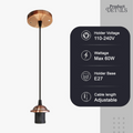 Koperen E27 PVC plafondrozet hanglamp~3135 