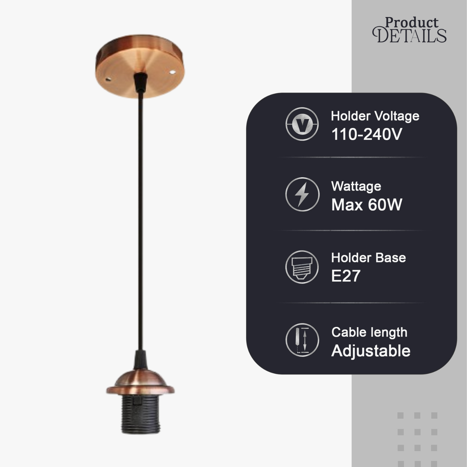 copper pendant light E27 ceiling rose PVC light fitting pendant light kit copper light fixture single bulb pendant kitchen lights kitchen ceiling lighting hanging lights industrial lighting ceiling industrial lamp kitchen lamp hanging light pool table lights dining room lighting ceiling industrial table lamp hanging lights for kitchen ceiling light fixture black light pendant