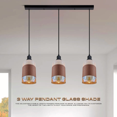 Crystal Pendant Light – 3-Way Floral Glass | LEDSone UK ~6430