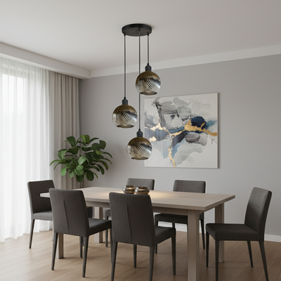 Crystal 3-Way Hanging Pendant Light | Multi-Light Ceiling Fixture ~6421