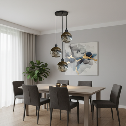 Crystal 3-Way Hanging Pendant Light | Multi-Light Ceiling Fixture ~6421