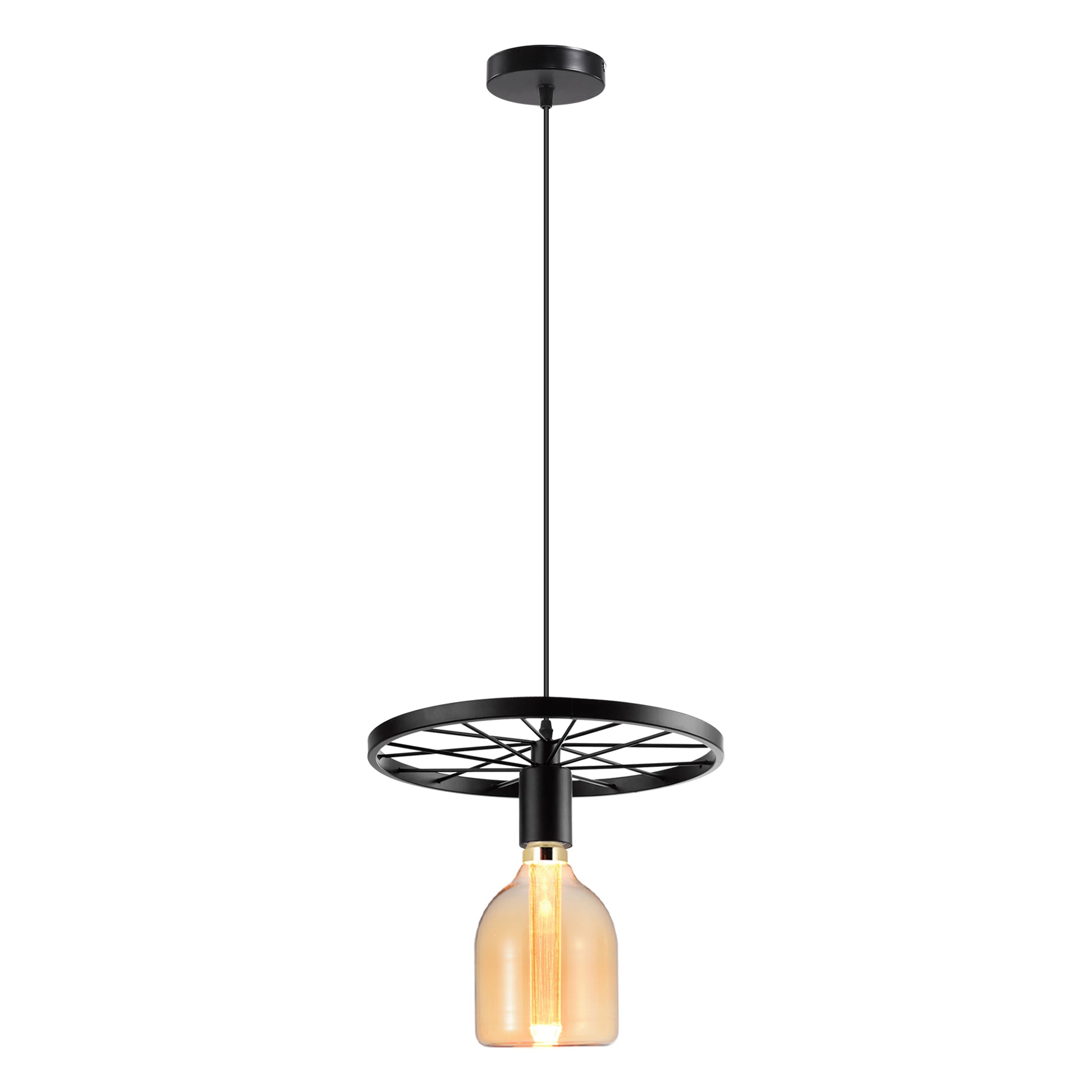 vintage industrial ceiling light with a wheel pendant design