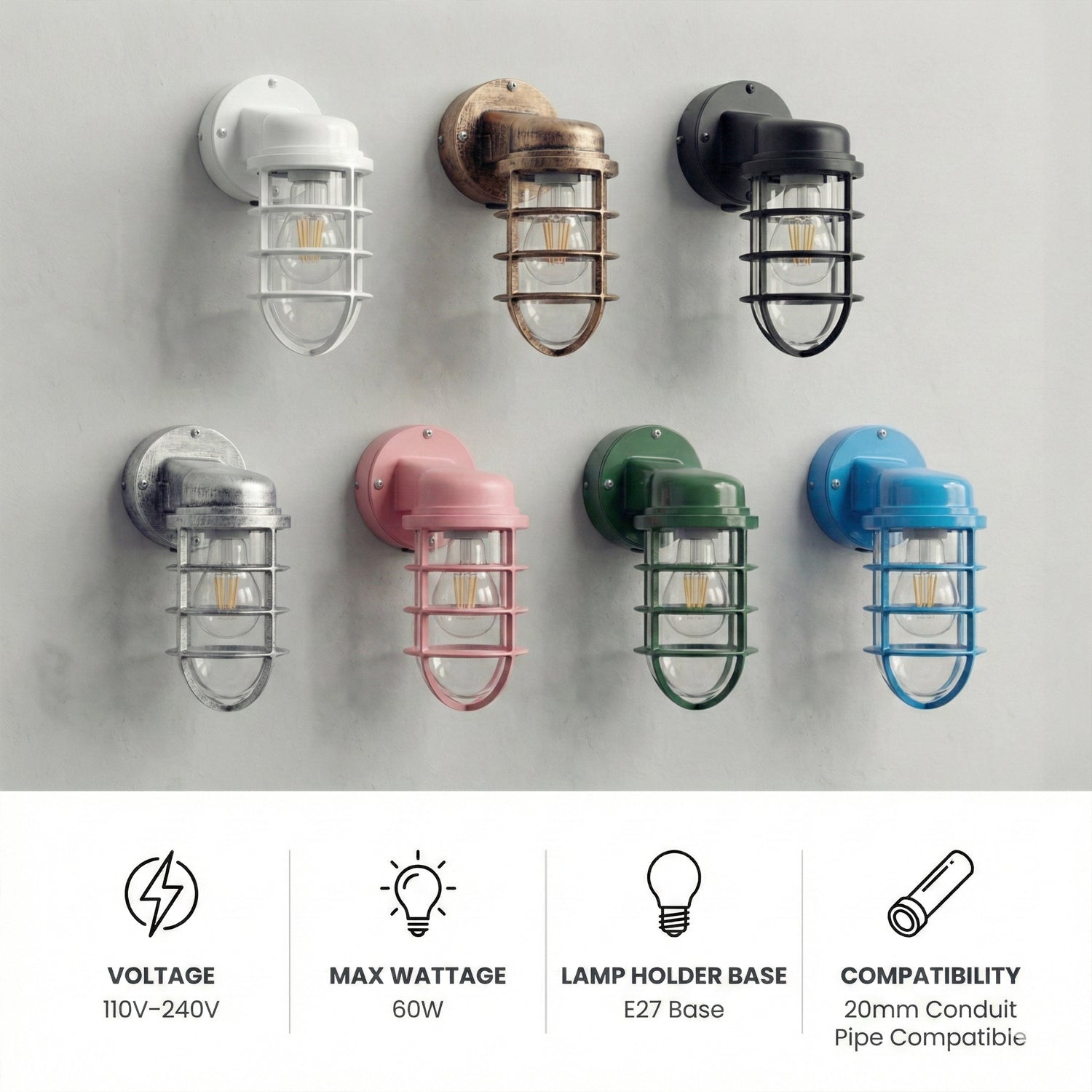 caged marine wall light