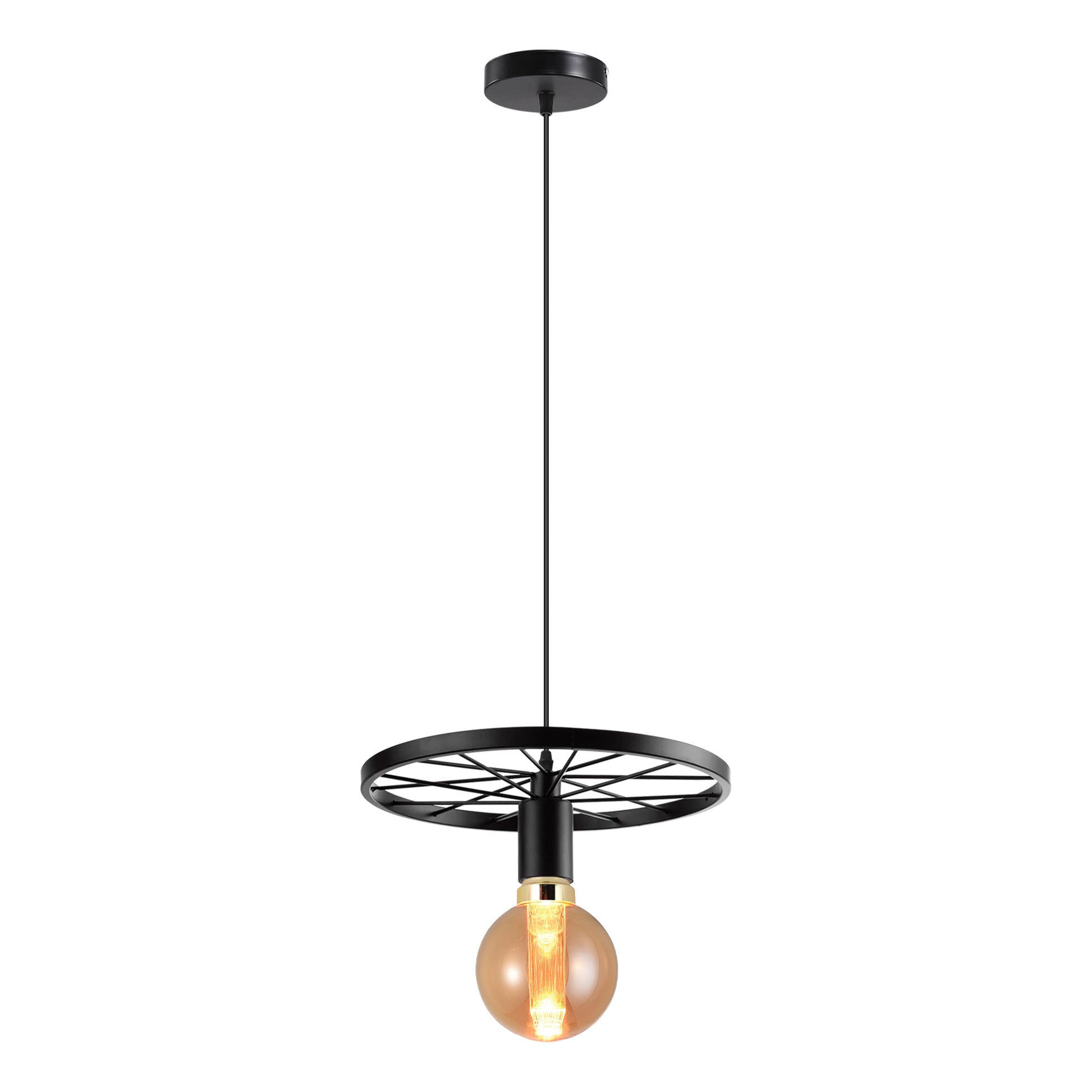 vintage industrial ceiling light with a wheel pendant design