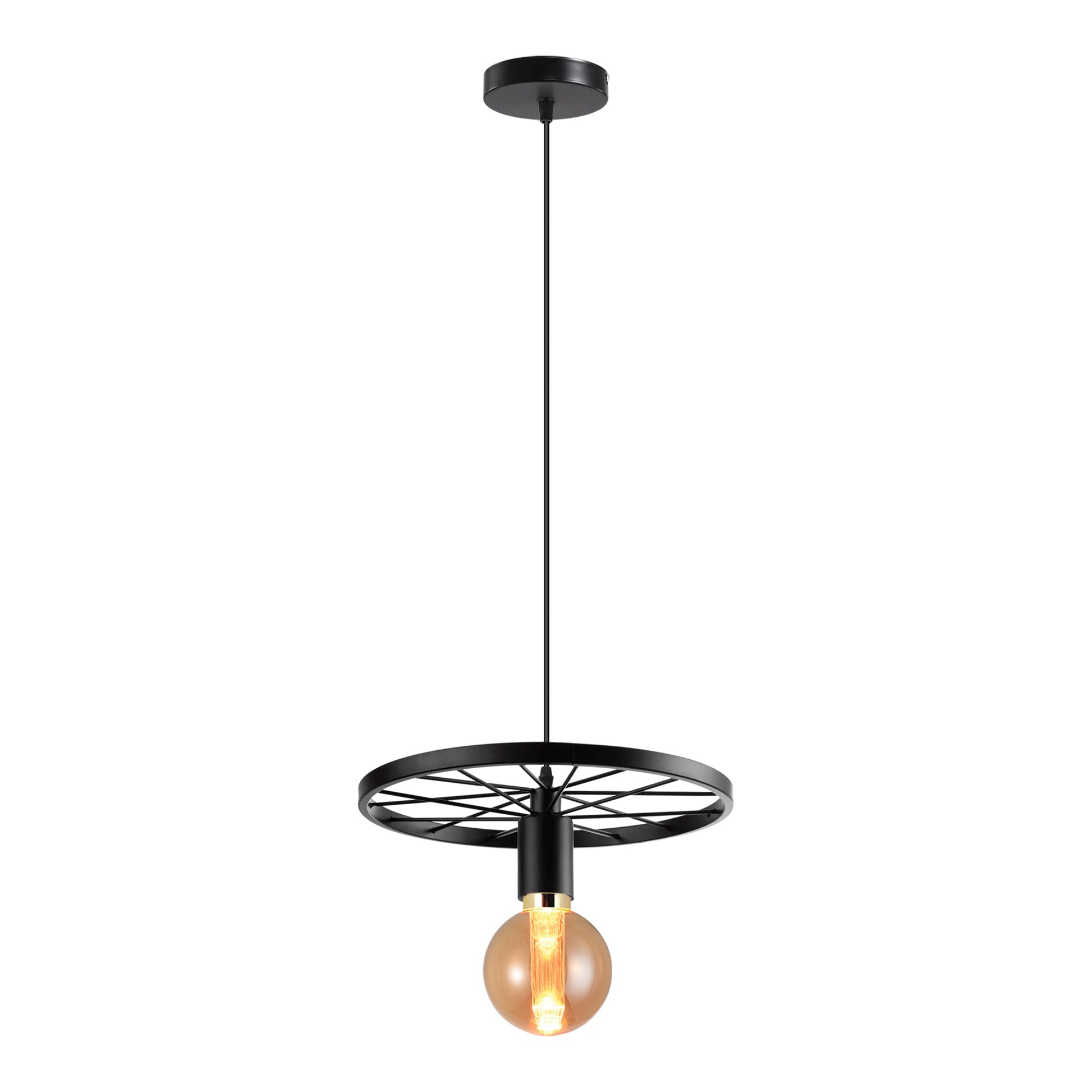 vintage industrial ceiling light with a wheel pendant design