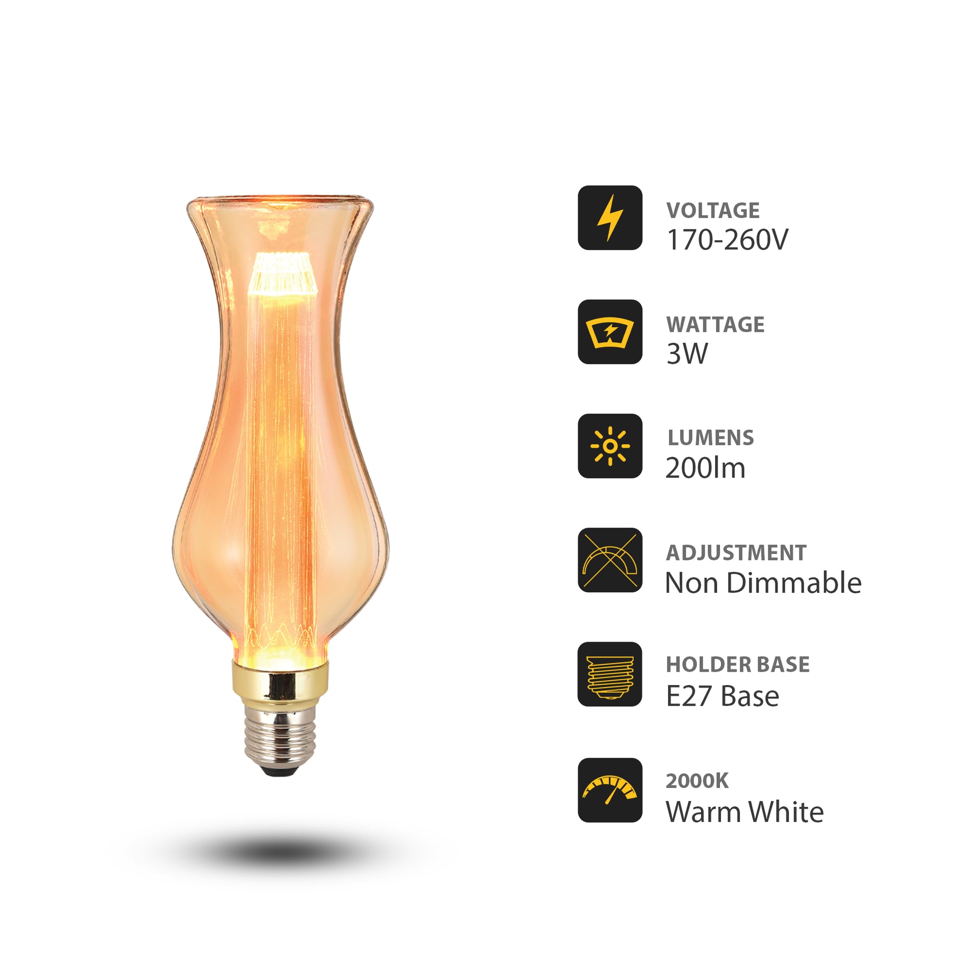 Decorative filament light bulb