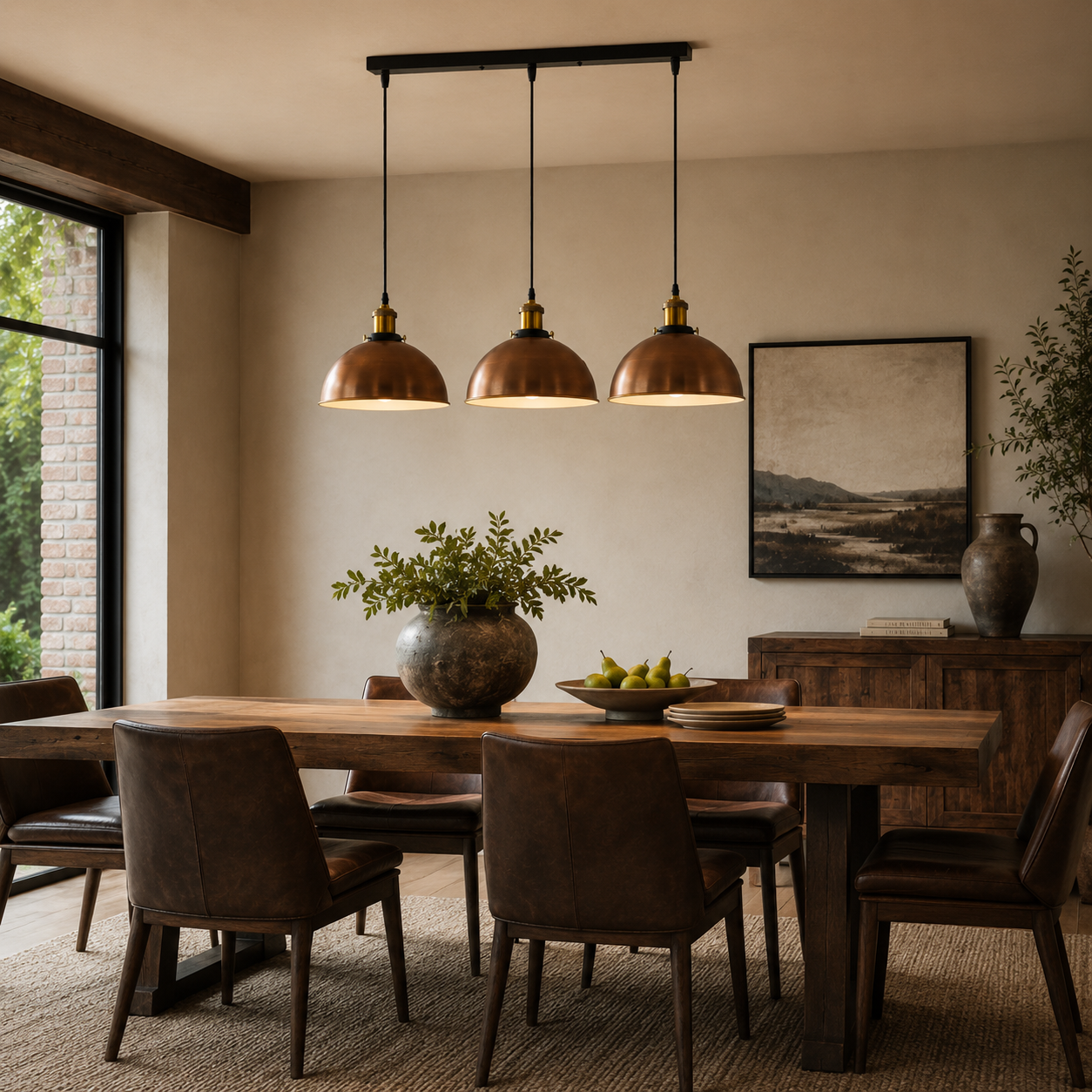 Dining room pendant lights.